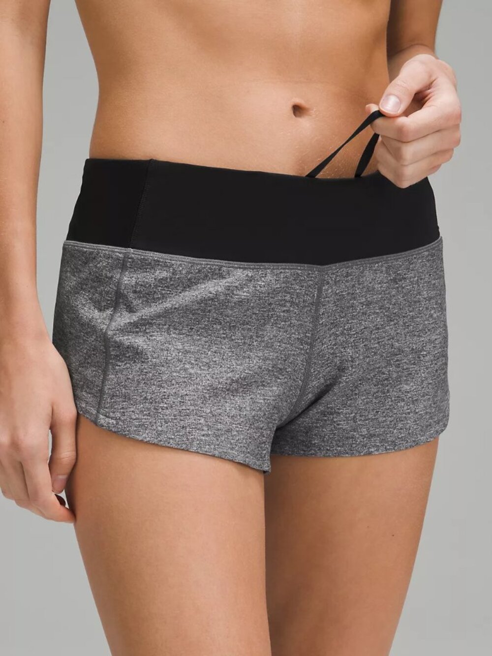 NWT lululemon Speed Up Low Rise Lined Shorts 2.5" - Gray/Black Size 14
